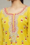 Abhi Singh_Yellow Georgette Embroidered Floral Round Zardozi Kurta Gharara Set  _at_Aza_Fashions