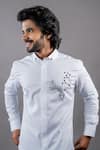 Shop_Hilo Design_White Cotton Satin Embroidered Reindeer Bianco Shirt_at_Aza_Fashions