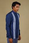 Hilo Design_Blue Cotton Striped Shirt_Online_at_Aza_Fashions