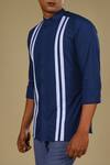 Shop_Hilo Design_Blue Cotton Striped Shirt_Online_at_Aza_Fashions