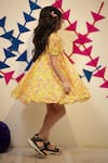 Shop_TINY COLOUR_Yellow Printed Block Marigold Dress _Online_at_Aza_Fashions