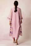 Shop_Shivani Bhargava_Purple Handwoven Chanderi Cross Stitch Embroidery Floral Round Bahaar Kurta _at_Aza_Fashions
