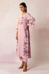 Shivani Bhargava_Purple Handwoven Chanderi Cross Stitch Embroidery Floral Round Bahaar Kurta _Online_at_Aza_Fashions