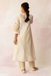 Shop_Shivani Bhargava_White Dupatta Chanderi, Kurta Handwoven Chanderi, Pant Cotton Bahaar Set_at_Aza_Fashions
