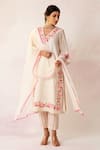 Buy_Shivani Bhargava_White Chanderi Bahaar Scalloped Lace Dupatta _at_Aza_Fashions