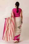 Shop_Shivani Bhargava_White Saree Handwoven Chanderi Embroidered Cross Stitch  _at_Aza_Fashions