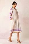 Shivani Bhargava_White Linen Cotton Printed Floral V Neck Bahaar Dress _Online_at_Aza_Fashions