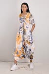 Buy_Bohame_White Modal Printed Tie And Dye Round Evelyn & Dress _at_Aza_Fashions