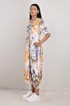 Buy_Bohame_White Modal Printed Tie And Dye Round Evelyn & Dress _Online_at_Aza_Fashions