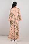 Shop_Bohame_Beige Modal Printed Tie And Dye Round Florence & Dress _at_Aza_Fashions