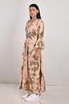 Buy_Bohame_Beige Modal Printed Tie And Dye Round Florence & Dress _Online_at_Aza_Fashions