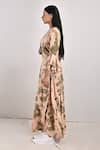 Shop_Bohame_Beige Modal Printed Tie And Dye Round Florence & Dress _Online_at_Aza_Fashions