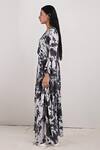 Shop_Bohame_Grey Modal Printed Tie And Dye Round Chloe & Dress _Online_at_Aza_Fashions