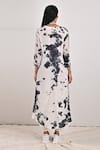 Shop_Bohame_White Crepe Printed Tie And Dye Round Erin & Layered Dress _at_Aza_Fashions