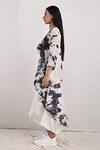 Buy_Bohame_White Crepe Printed Tie And Dye Round Erin & Layered Dress _Online_at_Aza_Fashions