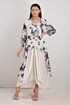 Buy_Bohame_White Crepe Printed Tie And Dye Round Bryony & Layered Dress _at_Aza_Fashions