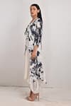 Bohame_White Crepe Printed Tie And Dye Round Bryony & Layered Dress _Online_at_Aza_Fashions