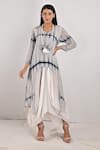 Buy_Bohame_Grey Crepe Printed Tie And Dye Round Eira & Layered Dress _at_Aza_Fashions