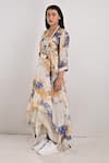 Buy_Bohame_Beige Crepe Printed Tie And Dye Round Cressida & Layered Dress _Online_at_Aza_Fashions