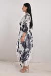 Buy_Bohame_White Crepe Printed Tie And Dye Round Harriet & Layered Dress _Online_at_Aza_Fashions