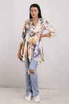 Buy_Bohame_Beige Modal Printed Tie And Dye Cowl Neck Maisie & Top _at_Aza_Fashions