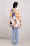 Shop_Bohame_Beige Modal Printed Tie And Dye Cowl Neck Maisie & Top _at_Aza_Fashions