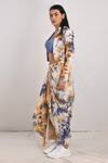 Buy_Bohame_Beige Crepe Printed Tie And Dye Jacket Open Jemina & Draped Pant Set _Online_at_Aza_Fashions