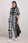 Buy_Bohame_Grey Crepe Printed Tie And Dye Mandarin Collar Verona & Jumpsuit _at_Aza_Fashions