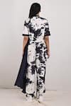 Shop_Bohame_White Crepe Printed Tie And Dye Mandarin Collar Tracy & Jumpsuit _at_Aza_Fashions