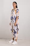 Bohame_Beige Crepe Printed Tie And Dye Round Bella & Jumpsuit _Online_at_Aza_Fashions