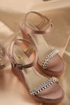 Buy_Tiesta_Pink Embellished Bling Crystal Strap Wedges_at_Aza_Fashions