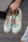 Buy_Tiesta_Multi Color Hand Embroidered Sneakers_at_Aza_Fashions