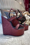 Tiesta_Red Glitter Shimmer Suede Wedges _Online_at_Aza_Fashions