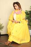 Buy_Falguni.Foram_Yellow Inner Slip Zari Butti Mal, Kurta Silk, Scarf Set _Online_at_Aza_Fashions