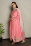 Shop_Falguni.Foram_Pink Inner Slip Mal, Kurta , Pant And Anarkali Set _at_Aza_Fashions