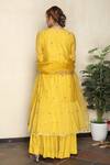 Shop_Falguni.Foram_Yellow Inner Slip Mal, Kurta Chanderi Silk, Sharara Viscose And Dupatta Set _at_Aza_Fashions