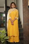 Buy_Falguni.Foram_Yellow Inner Slip Mal, Kurta , Sharara And Set _at_Aza_Fashions