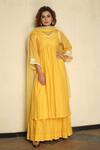 Shop_Falguni.Foram_Yellow Inner Slip Mal, Kurta , Sharara And Set _at_Aza_Fashions