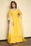 Falguni.Foram_Yellow Inner Slip Mal, Kurta , Sharara And Set _Online_at_Aza_Fashions
