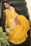 Falguni.Foram_Yellow Inner Slip Mal, Kurta , Sharara And Set _at_Aza_Fashions