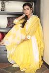 Falguni.Foram_Yellow Inner Slip , Kurta Chanderi Silk, Sharara And Dupatta Kota Set _Online_at_Aza_Fashions