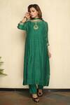 Falguni.Foram_Green Inner Slip Mal, Kurta , Pant And Dupatta Set _Online_at_Aza_Fashions