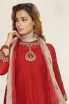 Buy_Falguni.Foram_Maroon Inner Slip Mal, Kurta , Pant And Dupatta Set _Online_at_Aza_Fashions