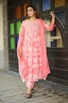 Buy_Falguni.Foram_Pink Inner Slip Mal, Kurta , Pant And Dupatta Set _at_Aza_Fashions