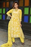 Buy_Falguni.Foram_Yellow Inner Slip Mal, Kurta , Pant And Dupatta Set _at_Aza_Fashions