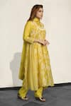 Shop_Falguni.Foram_Yellow Inner Slip Mal, Kurta , Pant And Dupatta Set _at_Aza_Fashions