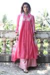 Buy_Falguni.Foram_Pink Inner Slip Mal, Kurta , Sharara And Set _at_Aza_Fashions
