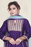 Shop_Falguni.Foram_Purple Kurta , Pant And Dupatta Organza Thread Embroidered Set _Online_at_Aza_Fashions