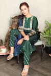 Falguni.Foram_Green Kurta Dupion Silk, Pant Viscose Gota Patti And Sequin Embroidered & Set _Online_at_Aza_Fashions