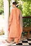 Shop_Kritika Dawar_Peach Dupatta Chanderi, Kurta Woven Chanderi, Pant Cotton Silk Floral Set _at_Aza_Fashions